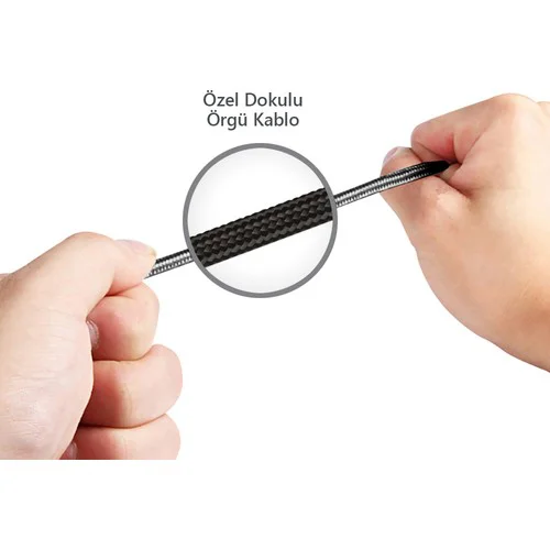 Polosmart PSM07 Apple Uyumlu Lightning Hızlı Şarj Kablosu Siyah 1 Metre