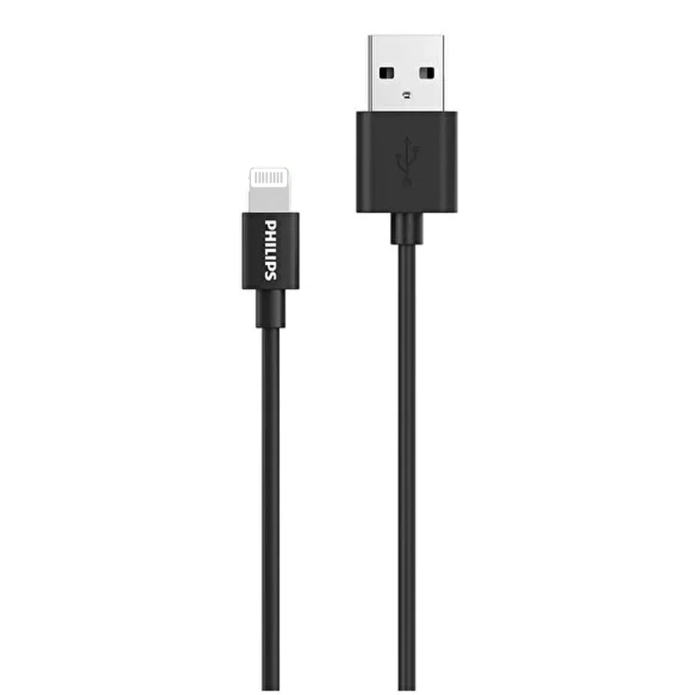 Philips Apple MFI Lisanslı UsbA to Lightning 2Metre Hızlı Data ve Şarj Kablosu Siyah DLC3106V/00