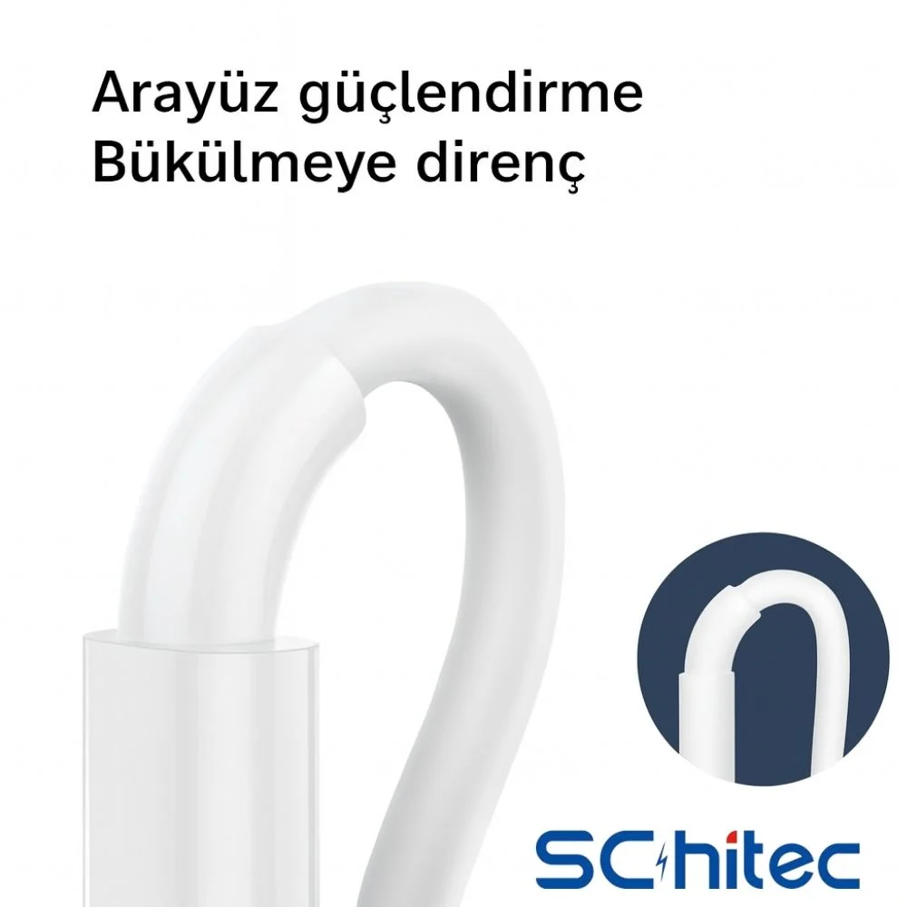 Winex 3A 60W UsbA to Type-C 3Metre Data ve Hızlı Şarj Kablosu Beyaz SX223M