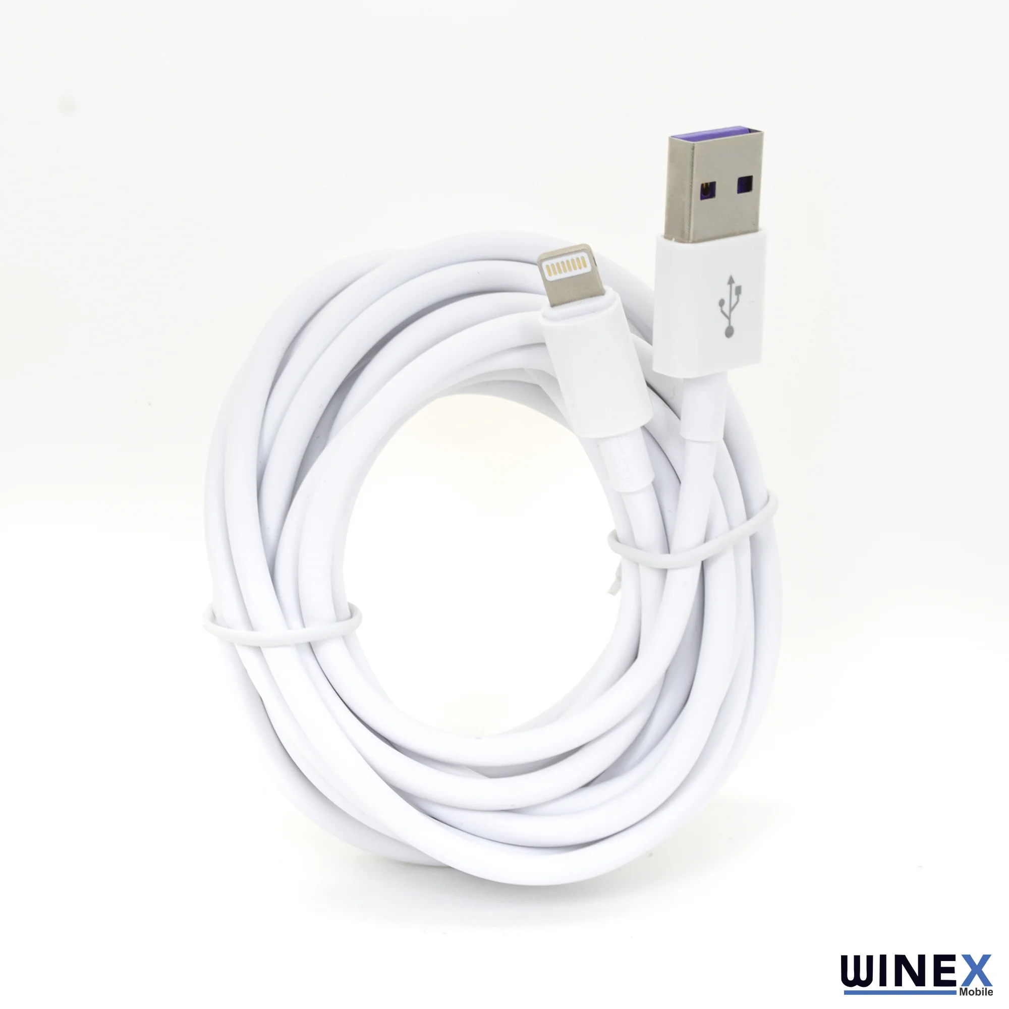 Winex 3A 60W UsbA to Lightning 3Metre Data ve Hızlı Şarj Kablosu Beyaz SX233M