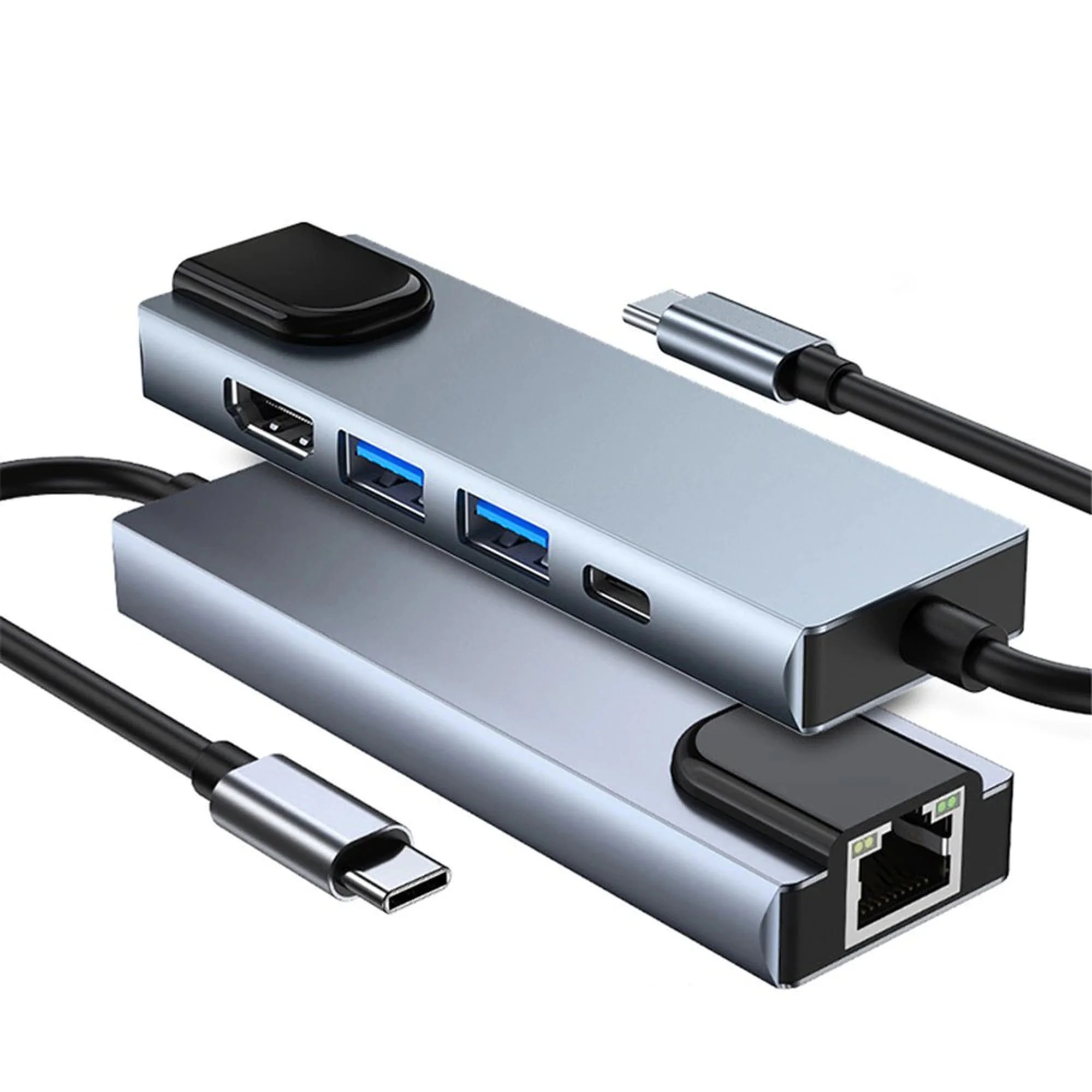 Winex 5in1 Type-C to HDMI 2xUsbA 3.0 Ethernet Hub Port 100W Adaptör BYL-2007