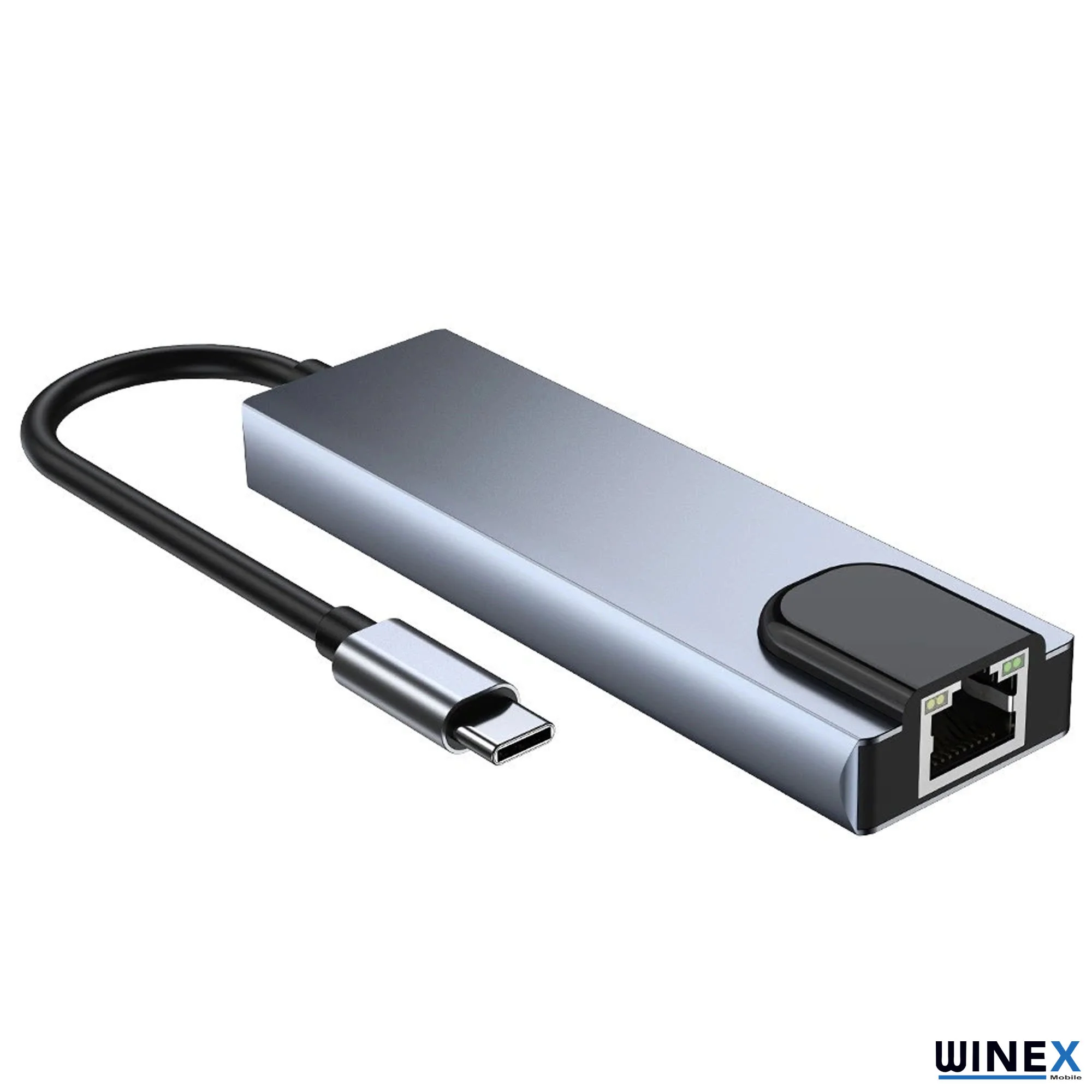 Winex 5in1 Type-C to HDMI 2xUsbA 3.0 Ethernet Hub Port 100W Adaptör BYL-2007