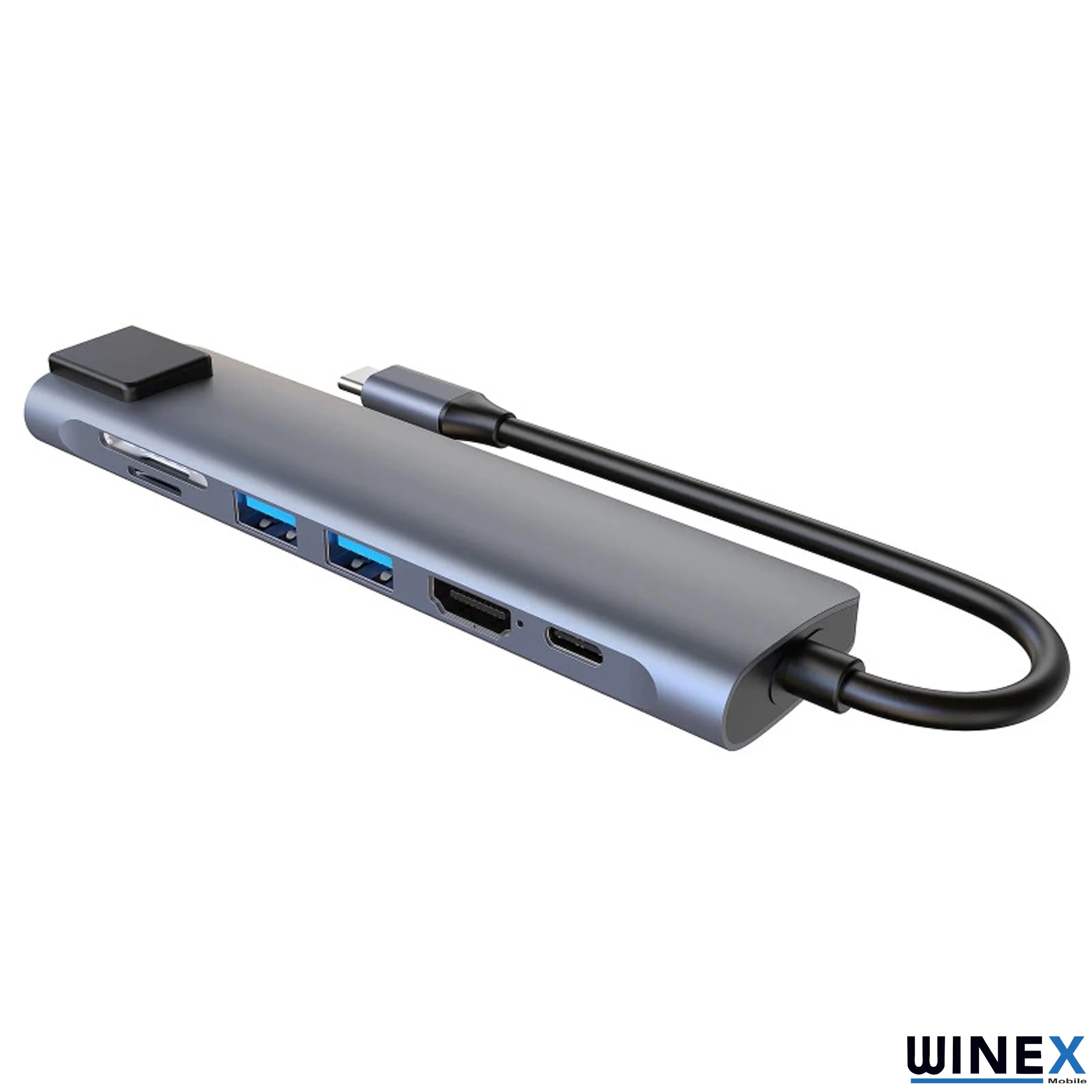 Winex 7in1 USB Type-C Hub Port Adaptör HDMI USB Ethernet PD Girişli HC13LC