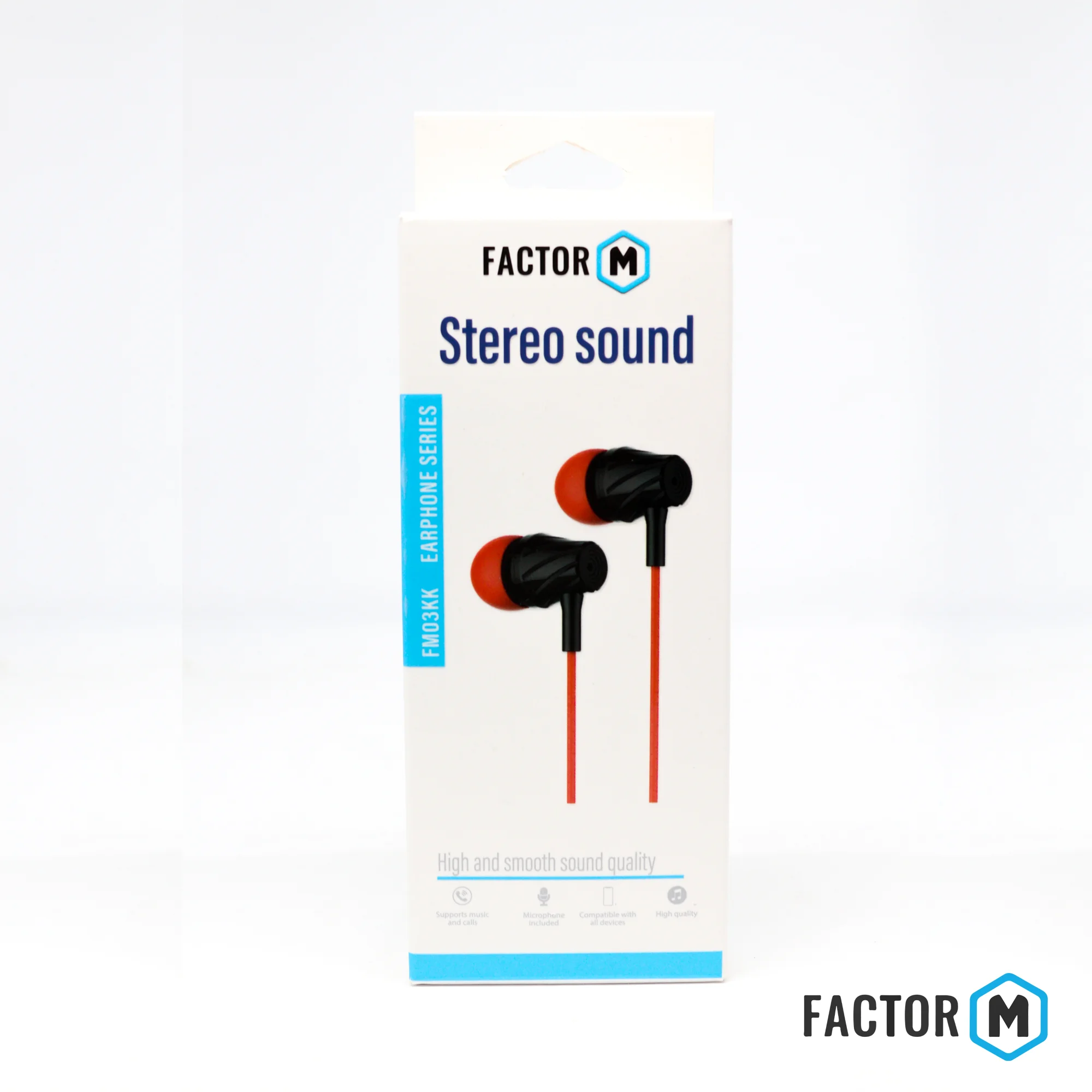 Factor M FM­03 Kulakiçi Mikrofonlu Kablolu Kulaklık Kırmızı (FM­FM03KK)