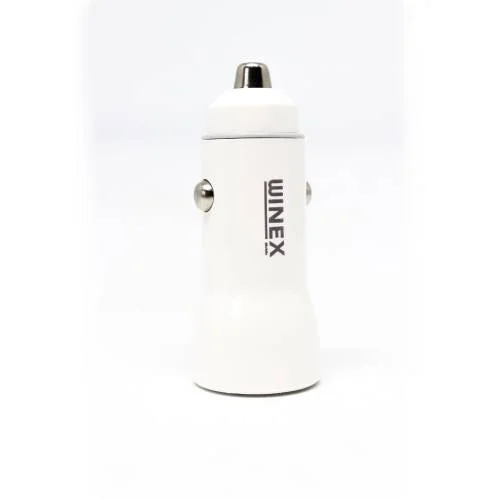 Winex W001 USB A Çift Çıkışlı 3.1A Araç Şarj Aleti Beyaz