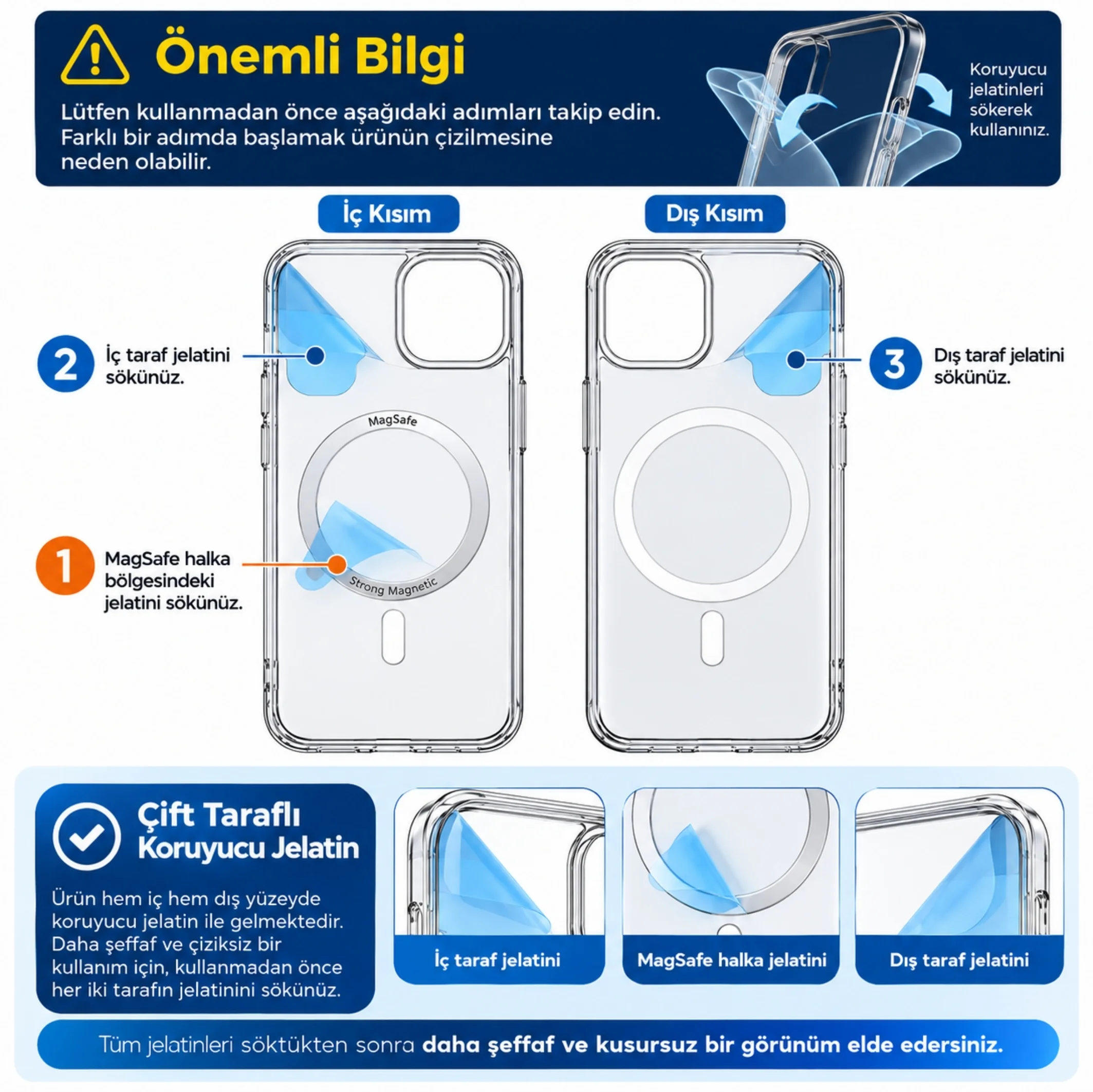ScHitec İphone 12 Pro Max ile Uyumlu Magsafe Özellikli Şeffaf Kılıf