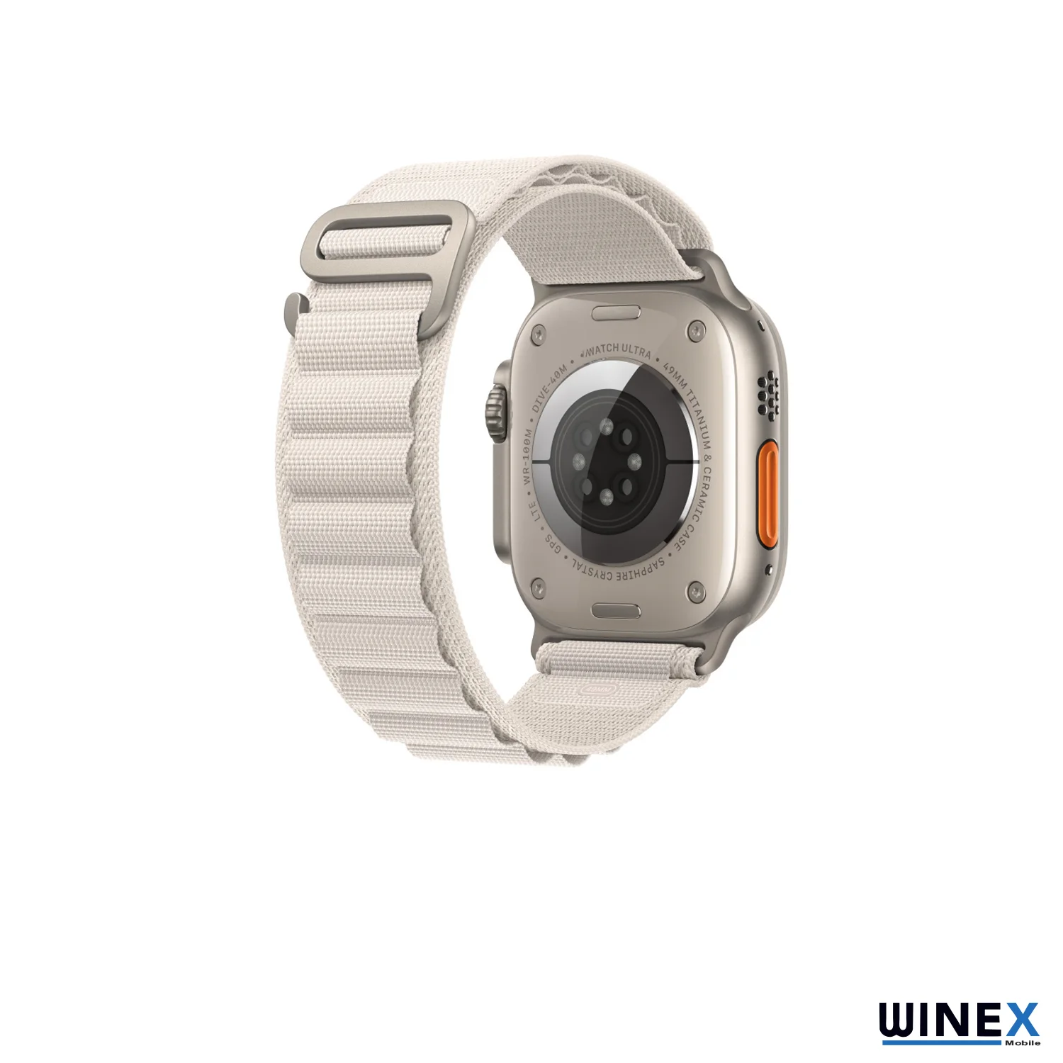Winex 42-44mm Yeni Nesil Apple Uyumlu Akıllı Saat Kordonu Hasır Kancalı Beyaz