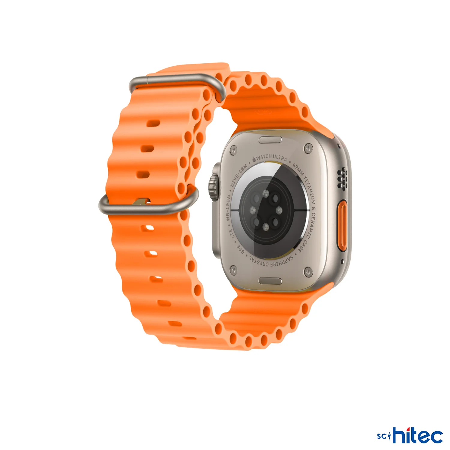 ScHitec 42-49mm Yeni Nesil Apple Uyumlu Akıllı Saat Kordonu Silikon Turuncu