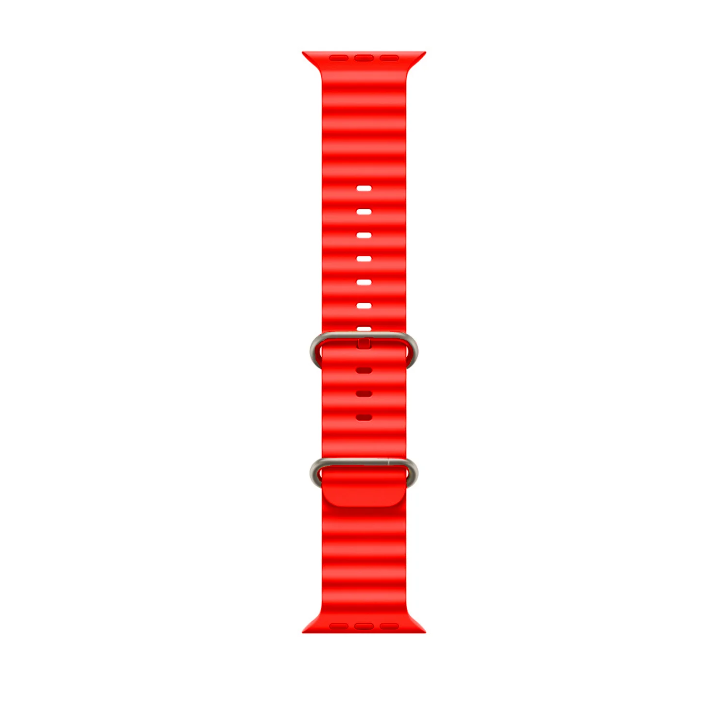 ScHitec 42-49mm Yeni Nesil Apple Uyumlu Akıllı Saat Kordonu Silikon Kırmızı