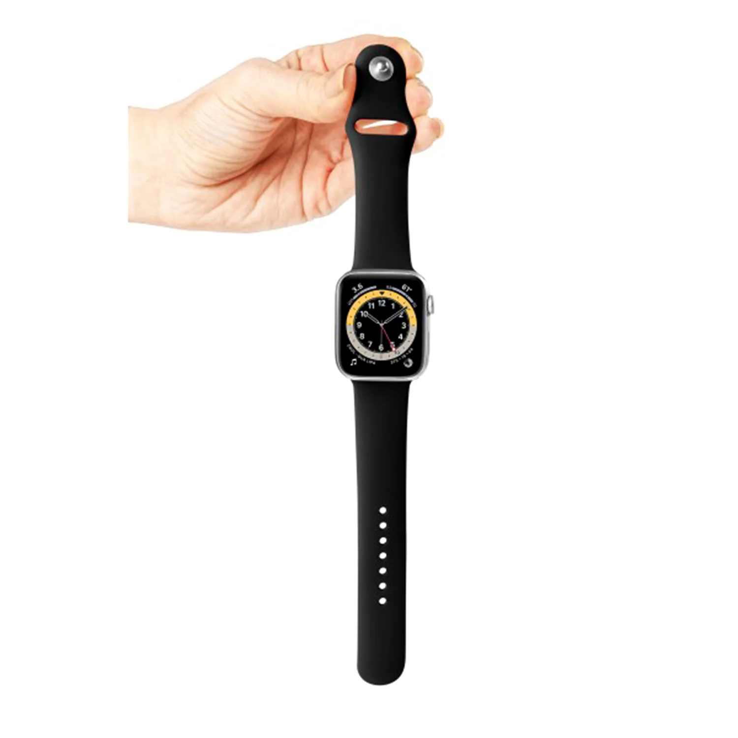 ScHitec 42-49mm Yeni Nesil Apple Uyumlu Akıllı Saat Kordonu Silikon Siyah