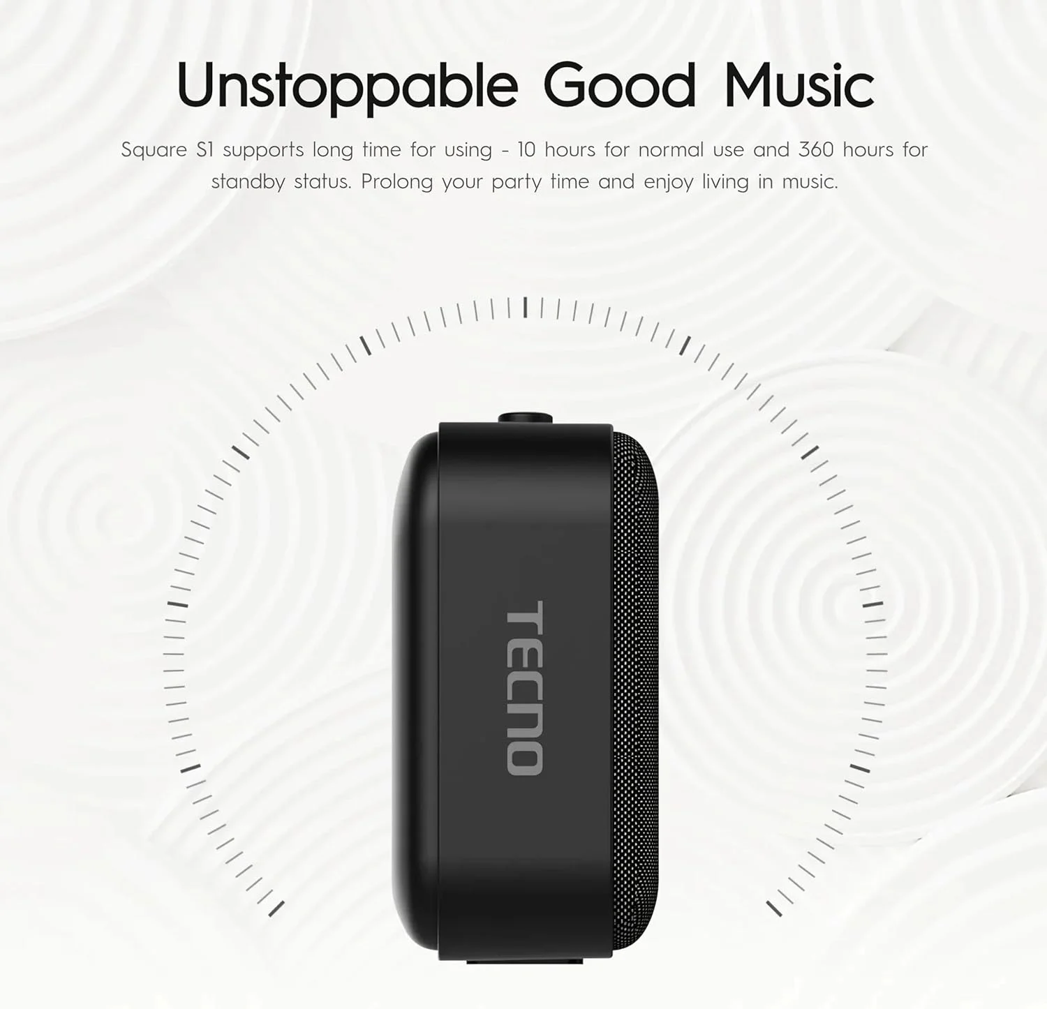 Tecno Square S1 Vigorous Bass Bluetooth Hoparlör Siyah