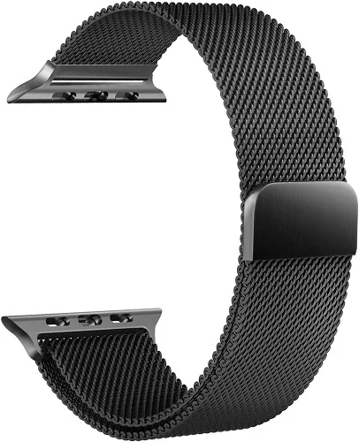 ScHitec 42-49mm Yeni Nesil Apple Uyumlu Akıllı Saat Kordonu Metal Siyah