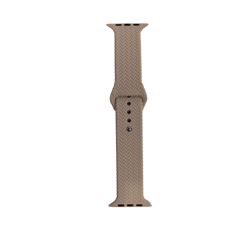 ScHitec 42-49mm Yeni Nesil Apple Uyumlu Hasır Görünümlü Akıllı Saat Kordonu Silikon Gri
