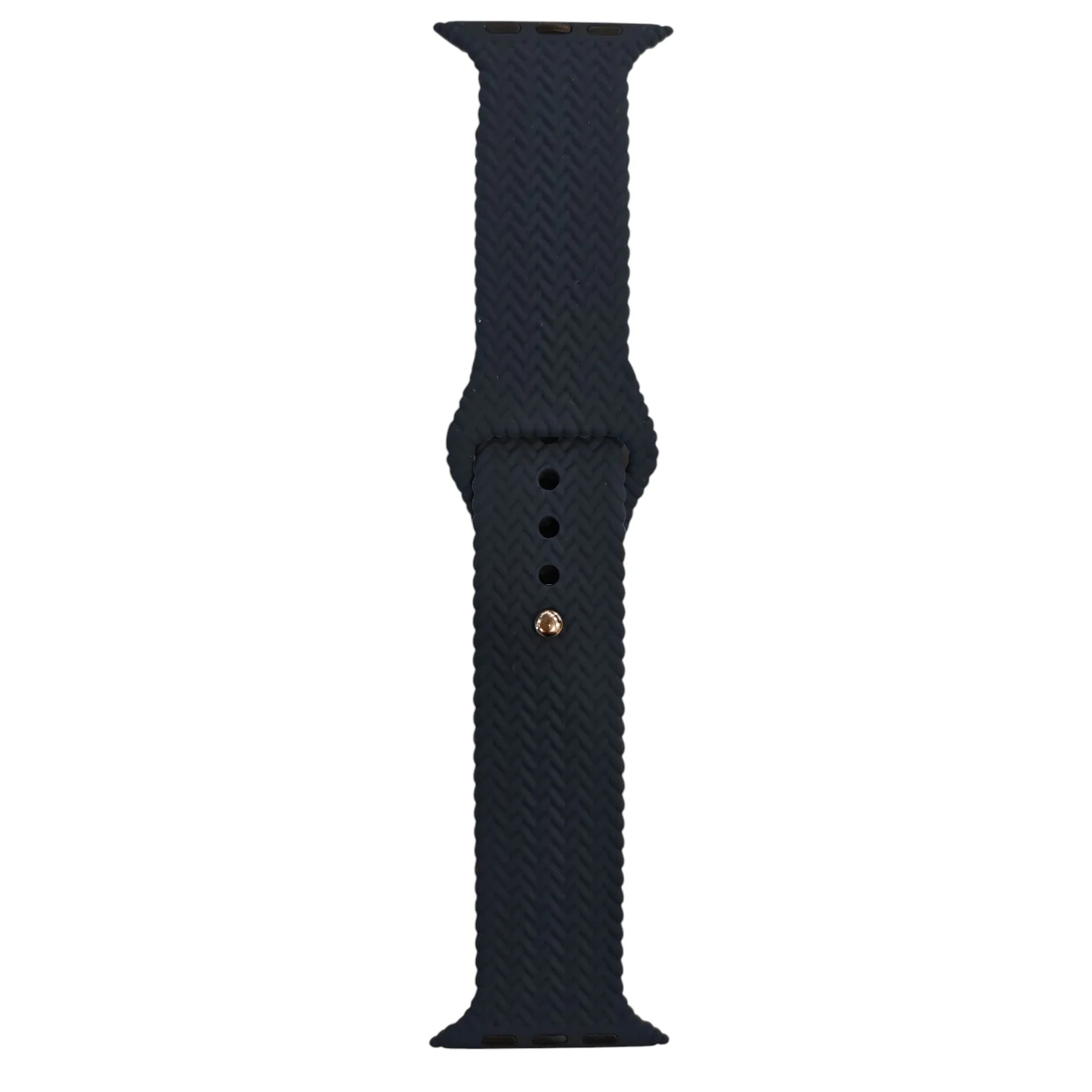 ScHitec 42-49mm Yeni Nesil Apple Uyumlu Hasır Görünümlü Akıllı Saat Kordonu Silikon Lacivert