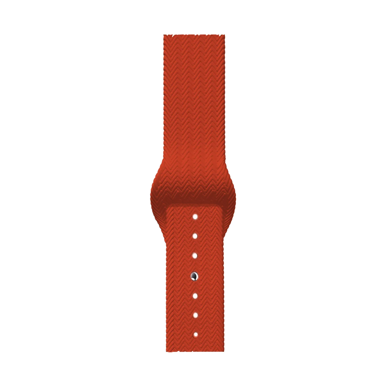ScHitec 42-49mm Yeni Nesil Apple Uyumlu Hasır Görünümlü Akıllı Saat Kordonu Silikon Turuncu