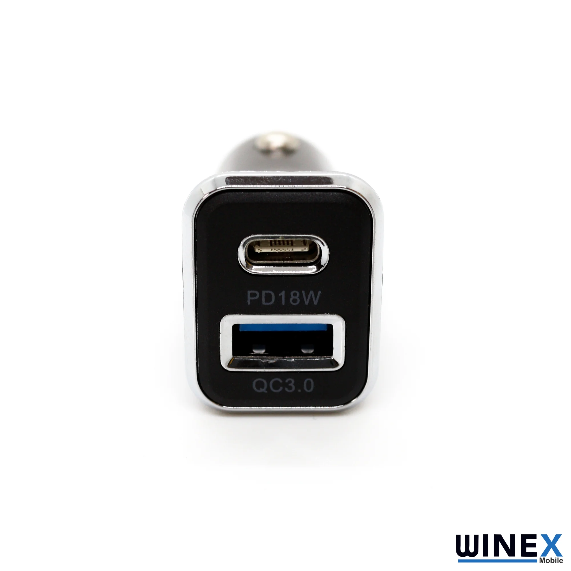 Winex UsbA PD18W Çift Çıkışlı 36W Araç Şarj Aleti Siyah W002