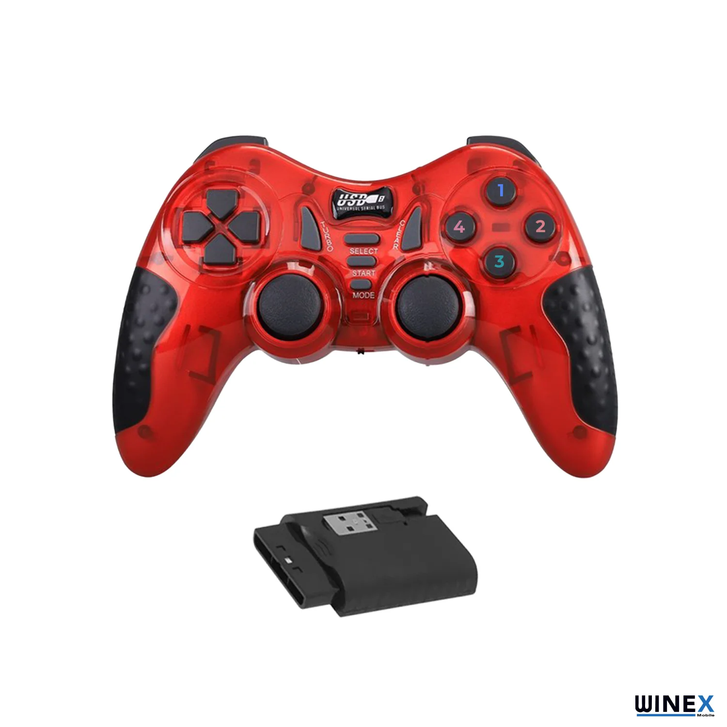 Winex 7in1 PC/PS2/PS2/PS3/PC360/TV/TVBOX/Android Cihazlar ile Uyumlu Kablosuz Gamepad Kırmızı HJ041