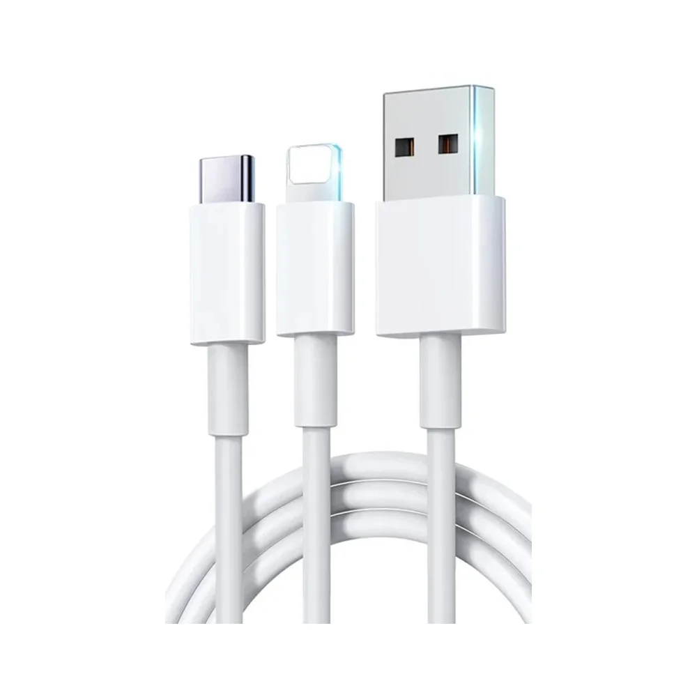 Winex 2in1 5A 120W UsbA to Type-C ve Lightning Hızlı Data ve Şarj Kablosu 120cm SX21C