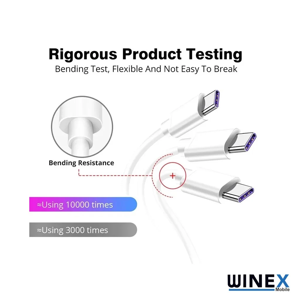 Winex 2in1 5A 120W UsbA to Type-C ve Lightning Hızlı Data ve Şarj Kablosu 120cm SX21C