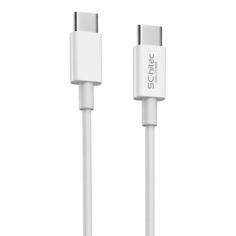 ScHitec 45W Süper Hızlı Şarj Aleti Type-C to Type-C 1metre Kablolu Beyaz