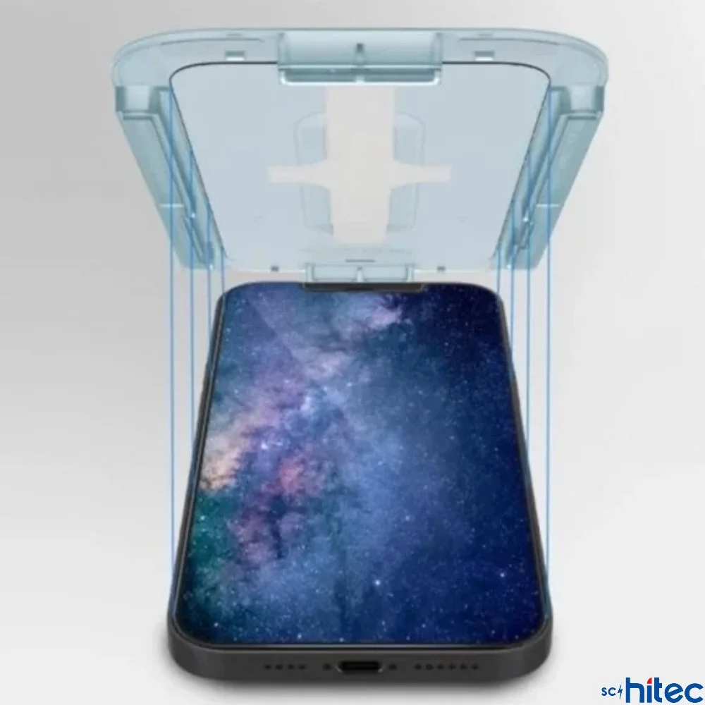 ScHitec Apple iPhone 13 5D Ekran Koruyucu Magic Kolay Uygulama Aparatlı