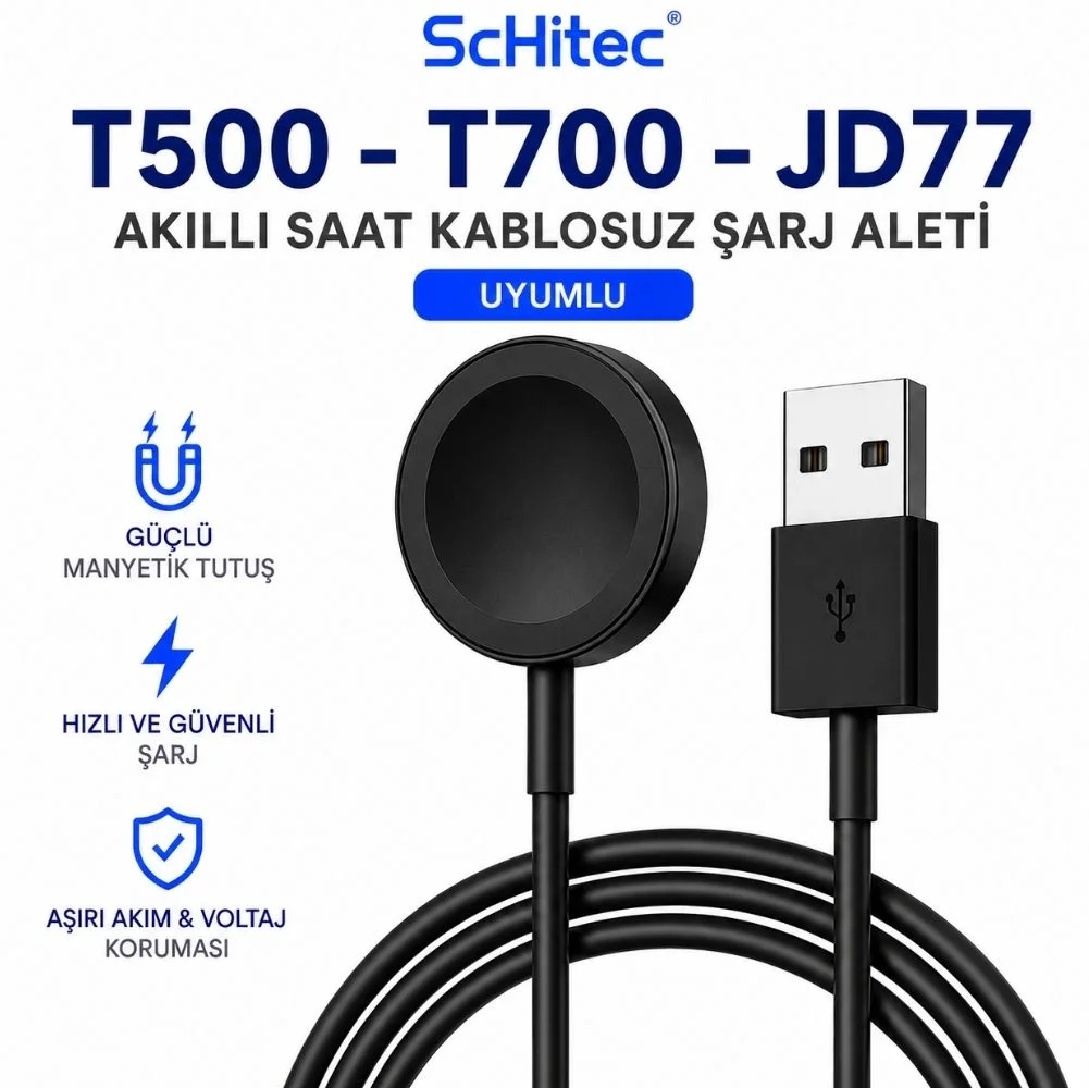 ScHitec T500 - T700 - JD77 Akıllı Saat Şarj Cihazı