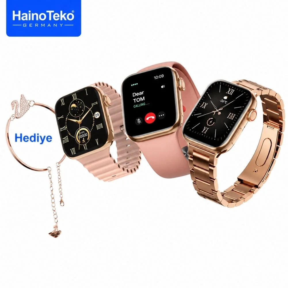 Haino Teko G9 Mini Amoled Ekran Akıllı Saat Bileklik Hediyeli Gold Rose