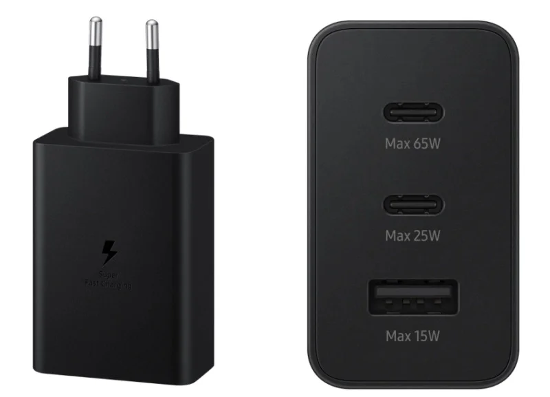 Samsung 3in1 Trio 65W 2xPD+UsbA Ev Tipi Şarj Aleti 3 Çıkışlı EP-T6530NBEGWW Samsung Türkiye Garantili
