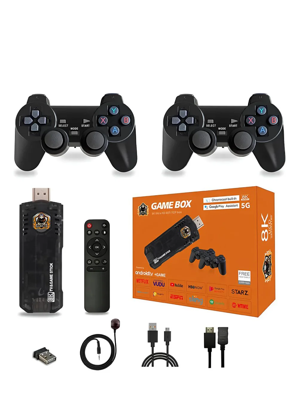 Winex 8K Android TV Stick Video Arcade Oyun Konsolu Aile Retro 35000 Atari Makinası Oyunlu
