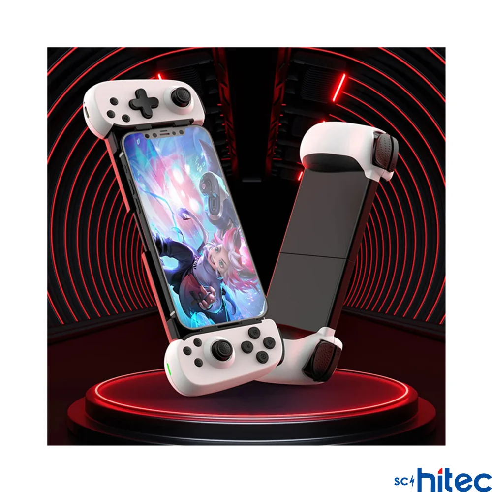 ScHitec Android İos HarmonyOs Switch AndroidTV Windows Akıllı Bluetooth Teleskopik Gamepad Joystick Beyaz D6