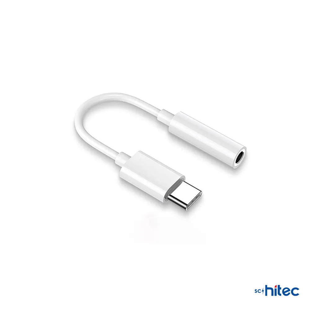 ScHitec Usb-C to Headphone Jack Apple İphone 15/16 Uyumlu Dönüştürücü Adaptör Beyaz UC11 J609