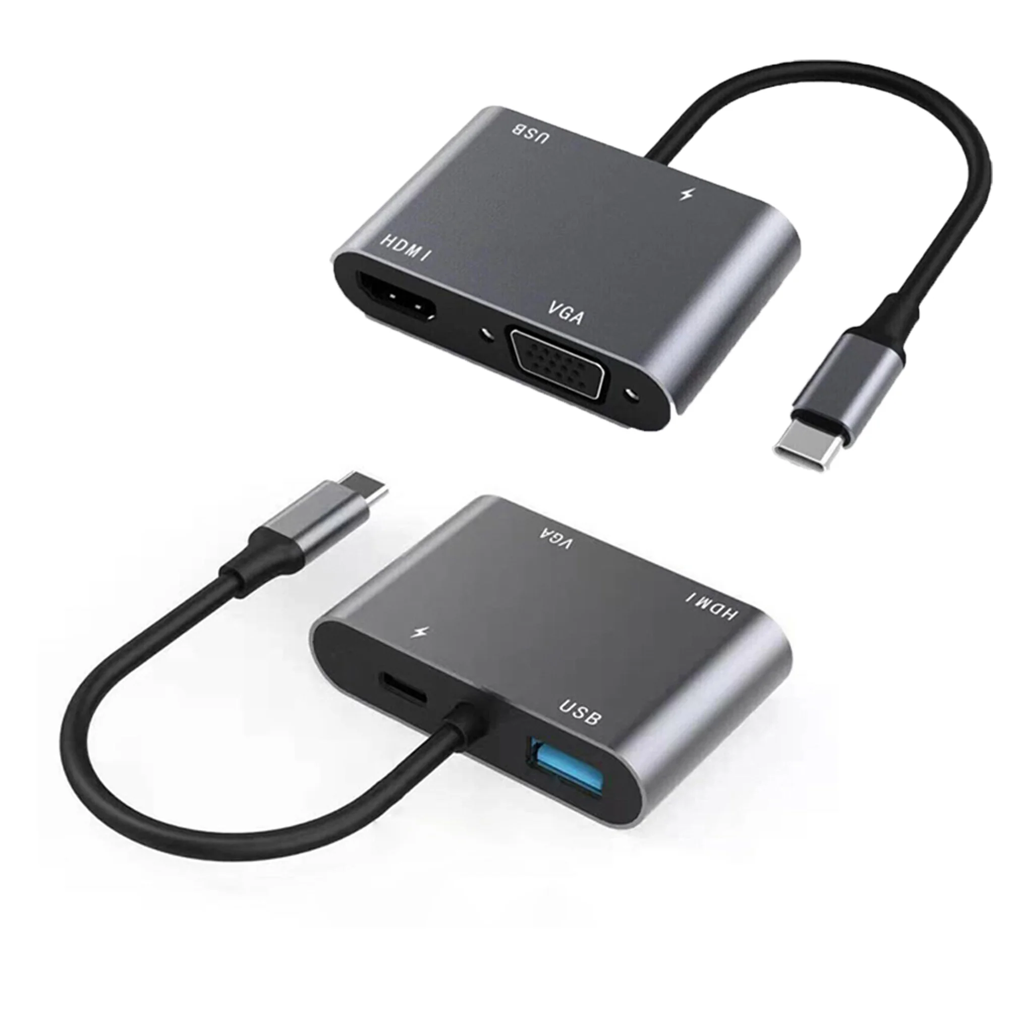 Winex 4in1 Type-C to HUB PD 100W+HDTV+VGA+UsbA Dönüştürücü Adaptör 4in1A