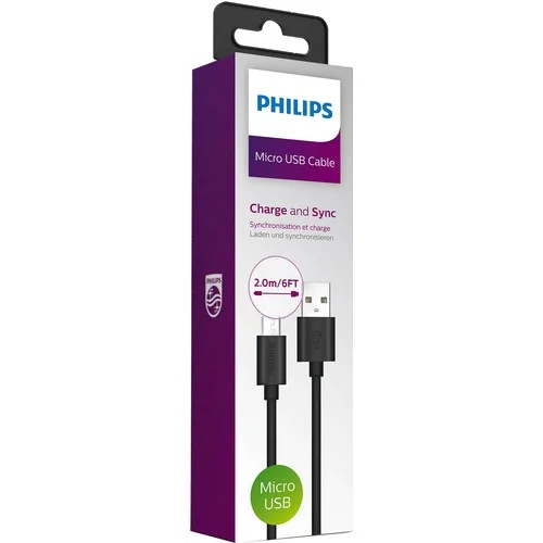 Philips Playstation 4 İle Uyumlu Joystick Şarj Kablosu UsbA to Micro 3A 45W Universal Hızlı Şarj Data Kablo 2Metre DLC3106U