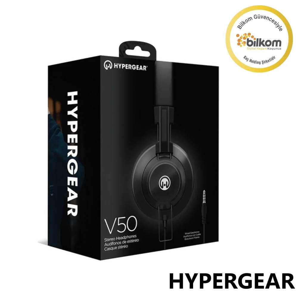 Hypergear V50 3.5mm Jack Girişli Mikrofonlu Kablolu Kulaküstü Kulaklık Siyah