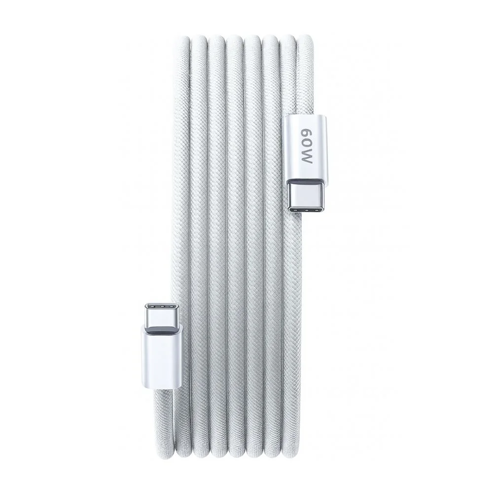 ScHitec 6A 60W Apple İphone 15 ve Üzeri Uyumlu Type-C to Type-C Örgülü Hızlı Data ve Şarj Kablosu Beyaz K291