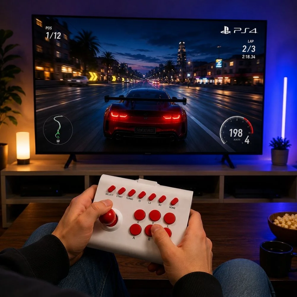ScHitec BSP-Y01 Joystick Switch/Ps3/Ps4/Pc/Android/İos MF/TV Retro Oyun Konsolu Joystiği Kırmızı