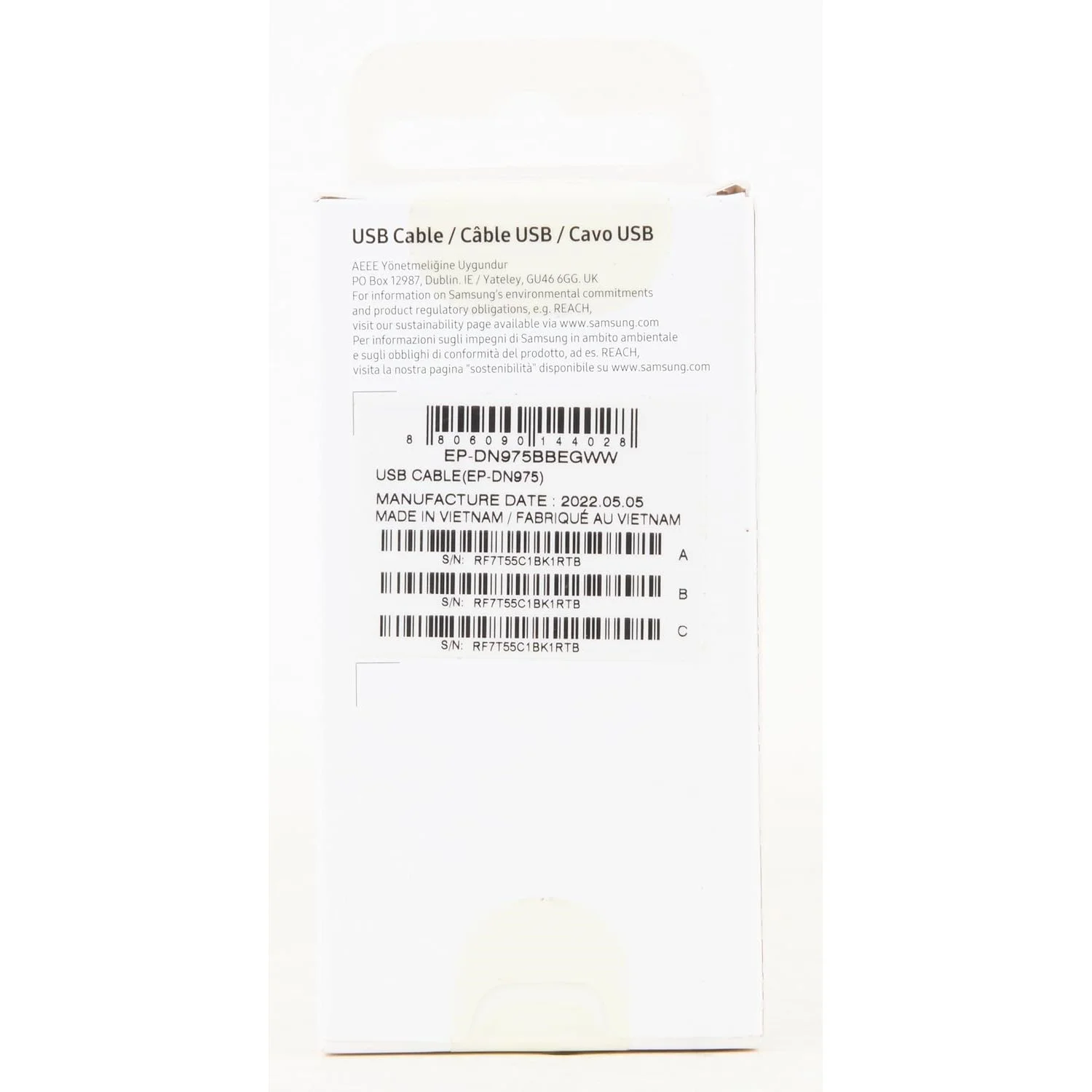 Samsung 5A 45W Type-C to Type-C Data ve Şarj Kablo Siyah EP-DN975BBEGWW Samsung Türkiye Garantili