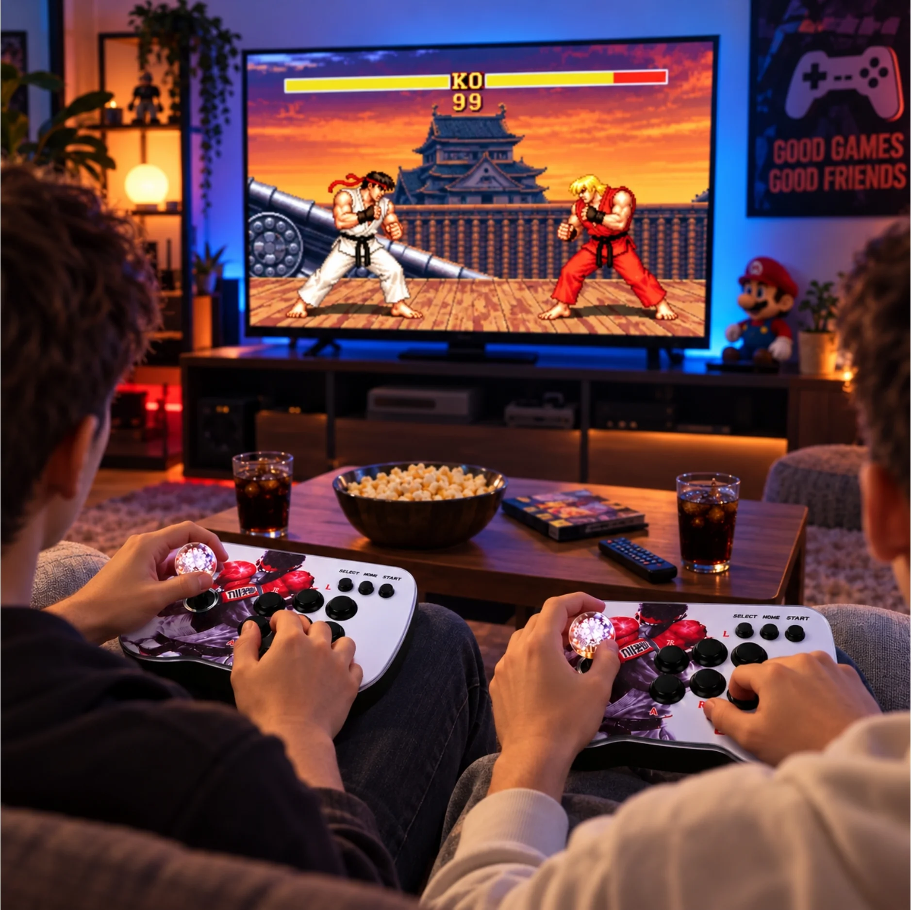 ScHitec 4K Arcade Oyun Konsolu Pandora 10000 Retro Oyunlu 2 Oyuncu Joystick M9