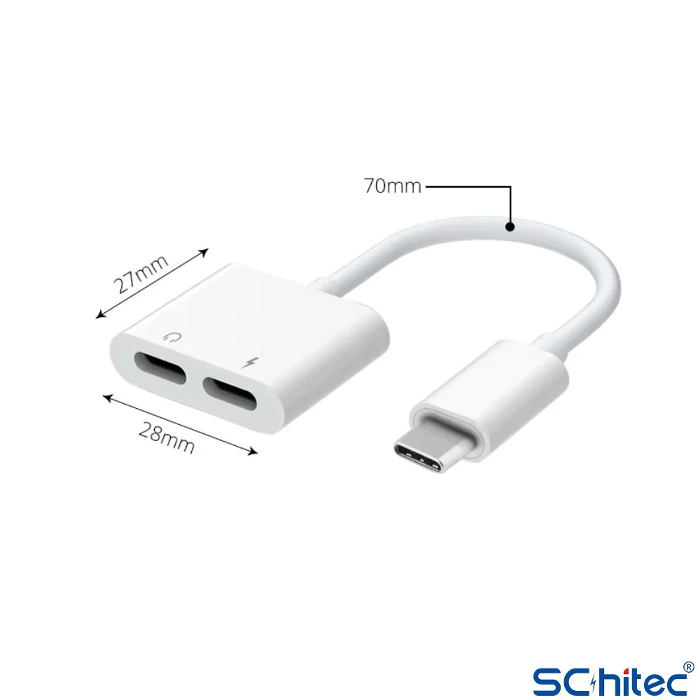 ScHitec 2in1 Type-C Kulaklık ve Şarj Dönüştürücü Hızlı Şarj Adaptör JH032