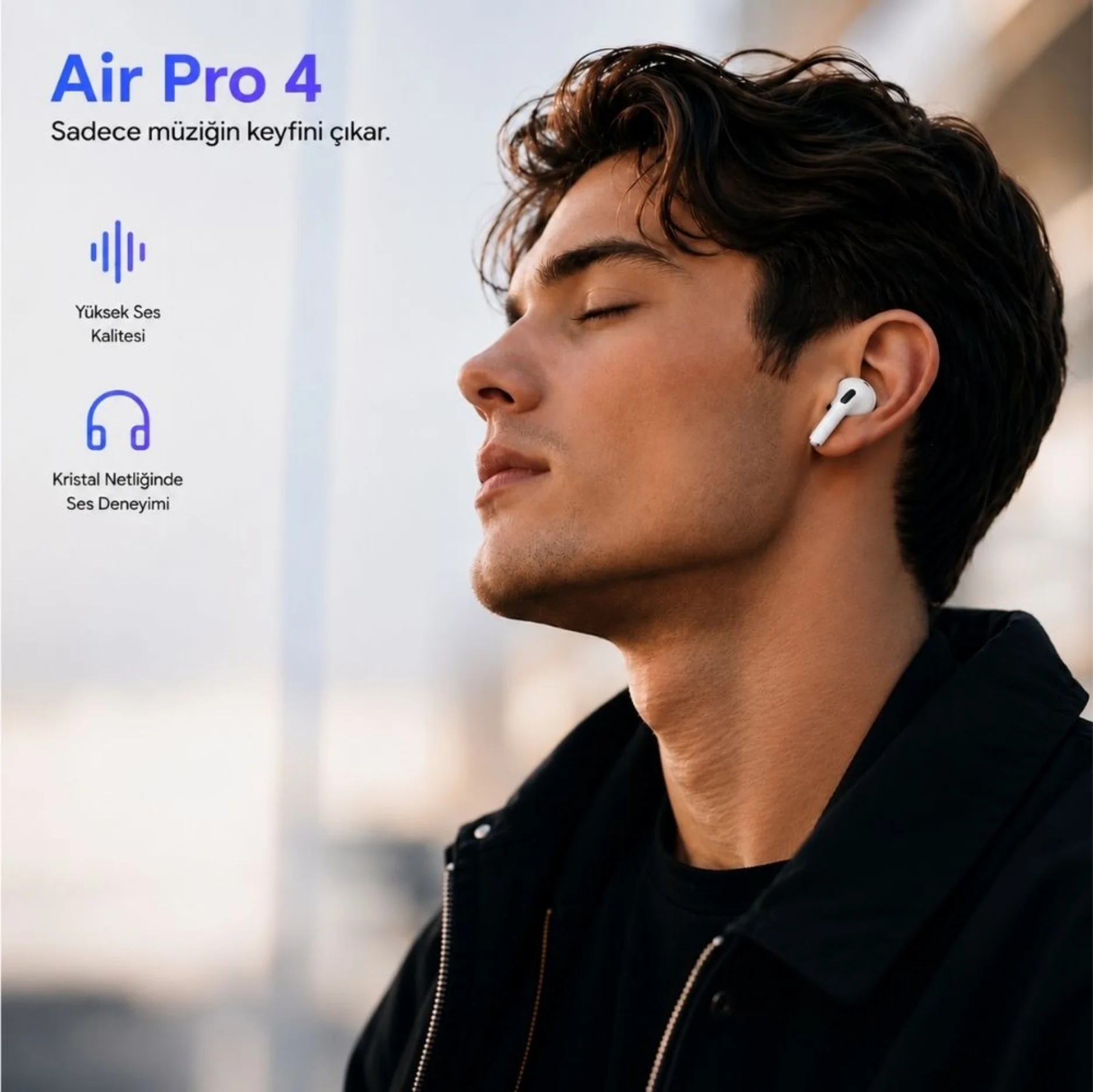 ScHitec ANC Air 4 Pro Dokunmatik Bluetooth 5.3 Kablosuz Kulaklık Kablosuz Şarj Özellikli Type-C Girişli