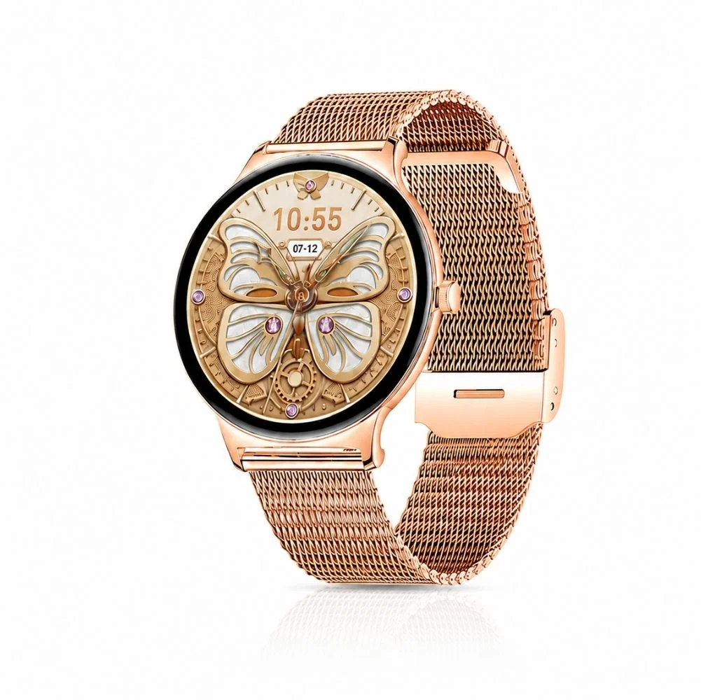 ScHitec Watch Ultra 5 Amoled Ekran Super Slim Tasarım WaterProof 3 Kordonlu Akıllı Saat Gold Rose Teko5