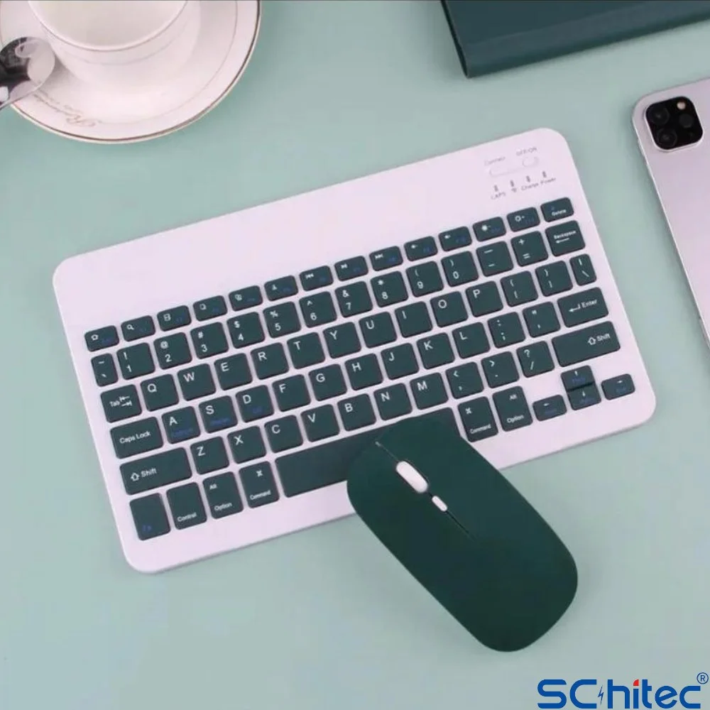 ScHitec Bluetooth Klavye + 2,4 Ghz+Bluetooth Mouse Seti Type-C Şarjlı Sarı