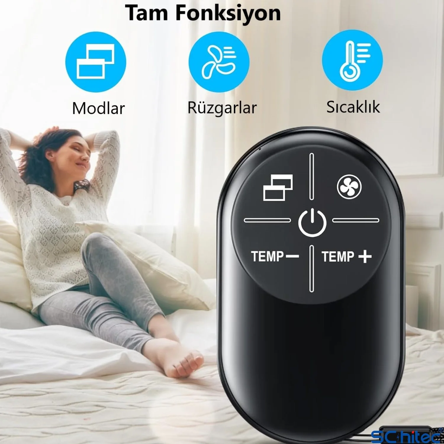 ScHitec K8 Tam Fonksiyonlu Mini Klima Universal Uzaktan Kumanda 1000 Model Klima Destekler