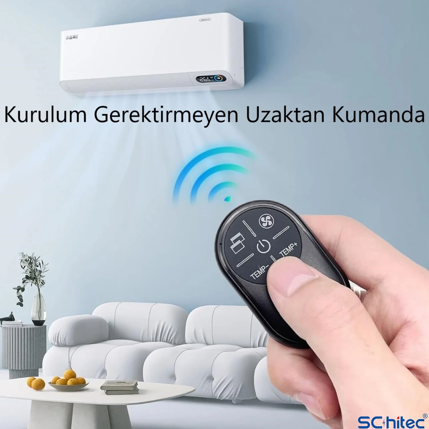 ScHitec K8 Tam Fonksiyonlu Mini Klima Universal Uzaktan Kumanda 1000 Model Klima Destekler