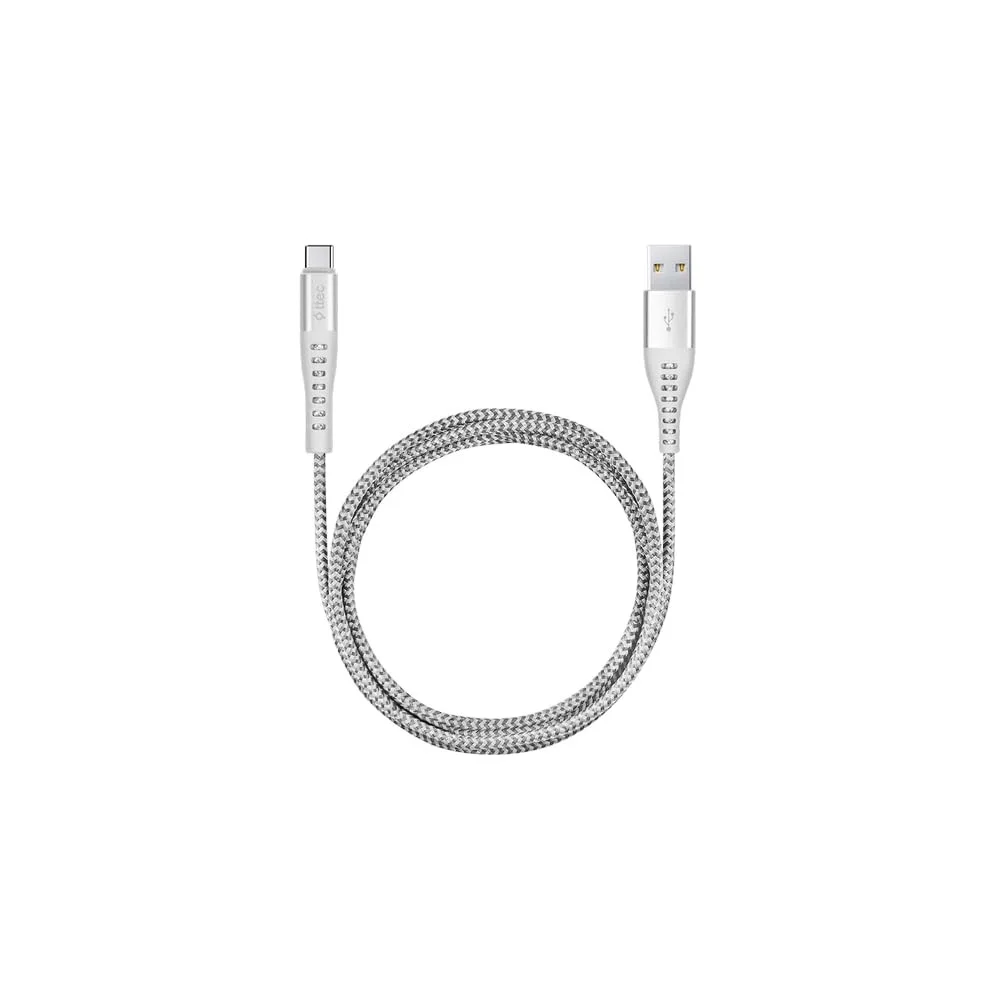 2DKX02CG Ekstra Dayanıklı Örgülü USB-A to Type-C Şarj Kablosu 150cm Gümüş