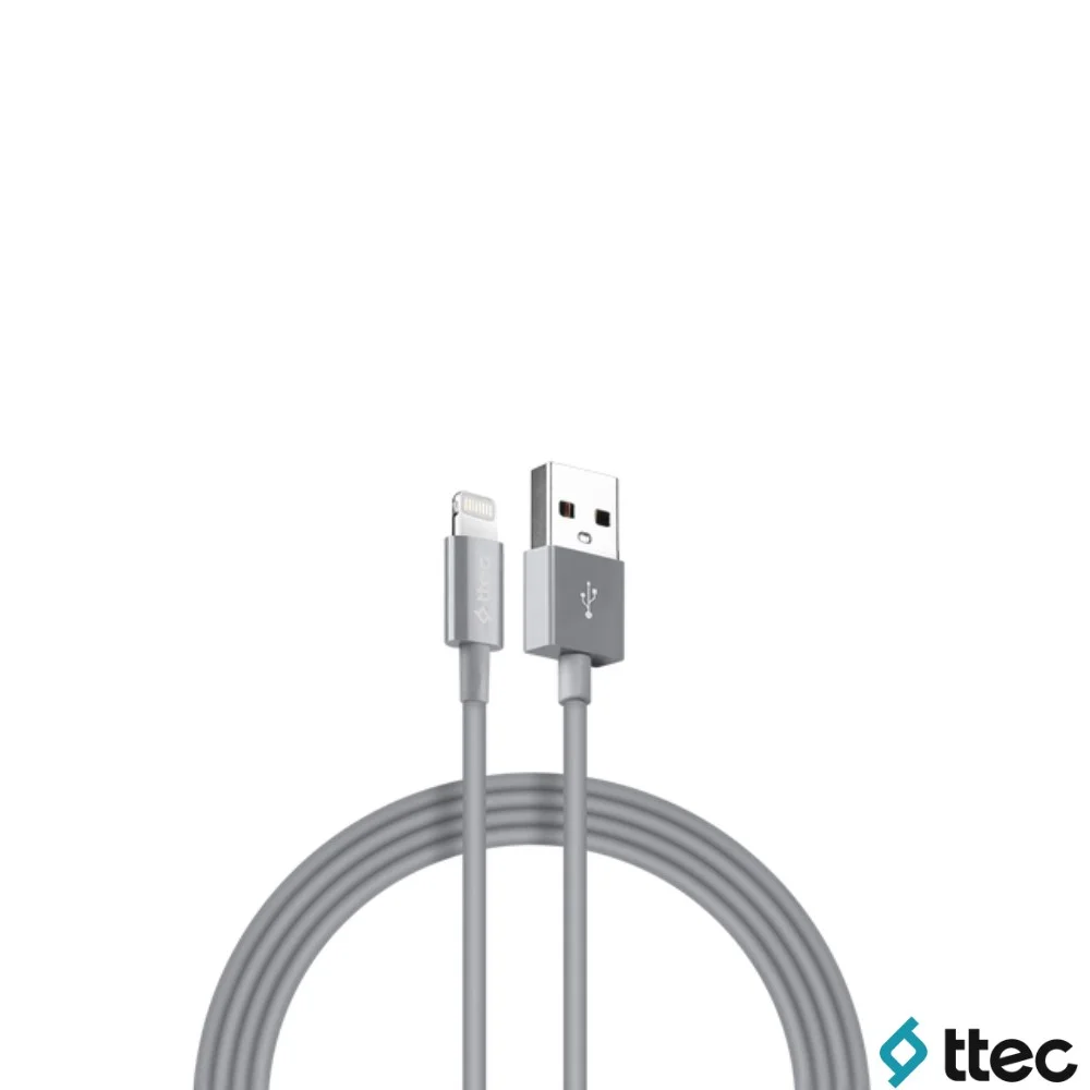 Ttec UsbA to Lightning Hızlı Data ve Fast Şarj Kablosu 100cm Gri 2DK7508GR