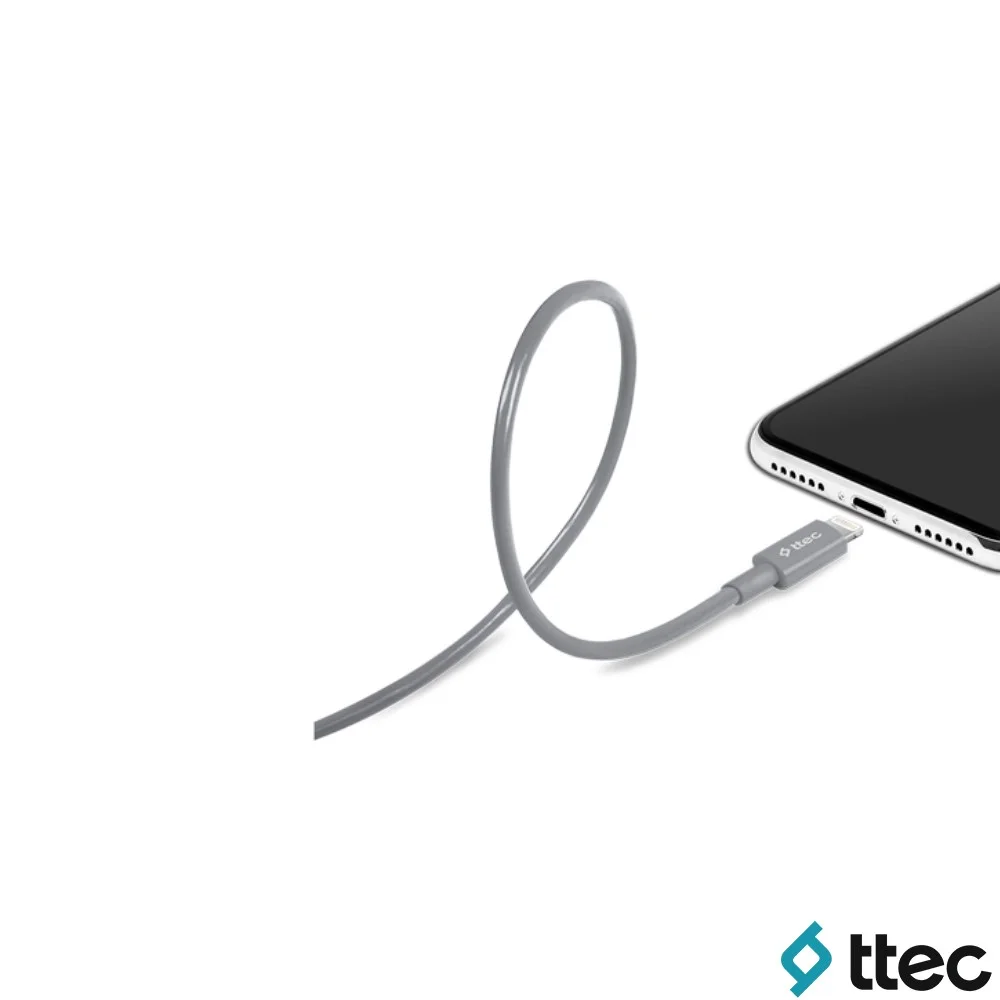 Ttec UsbA to Lightning Hızlı Data ve Fast Şarj Kablosu 100cm Gri 2DK7508GR