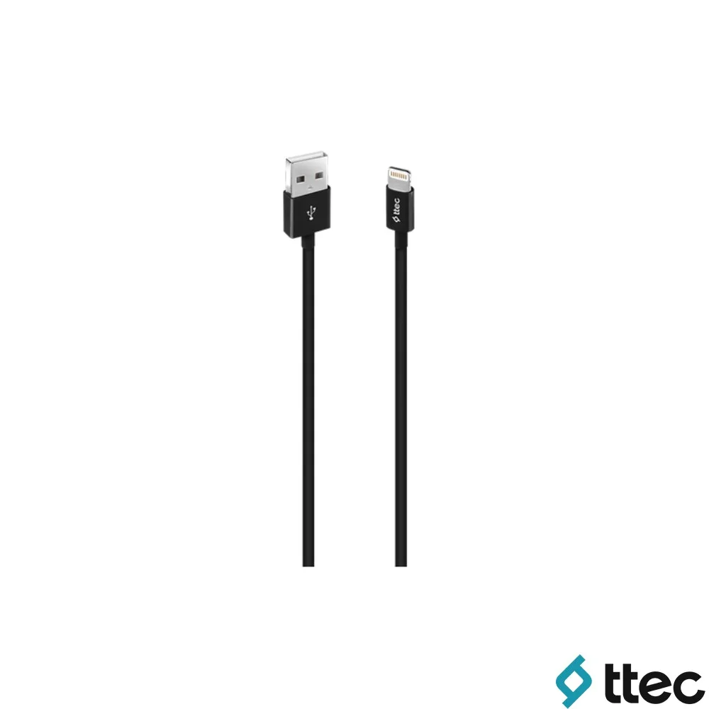 Ttec UsbA to Lightning Hızlı Data ve Fast Şarj Kablosu 100cm Siyah 2DK7508S
