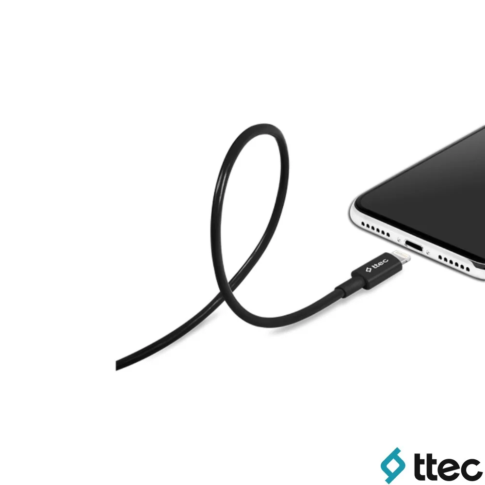Ttec UsbA to Lightning Hızlı Data ve Fast Şarj Kablosu 100cm Siyah 2DK7508S