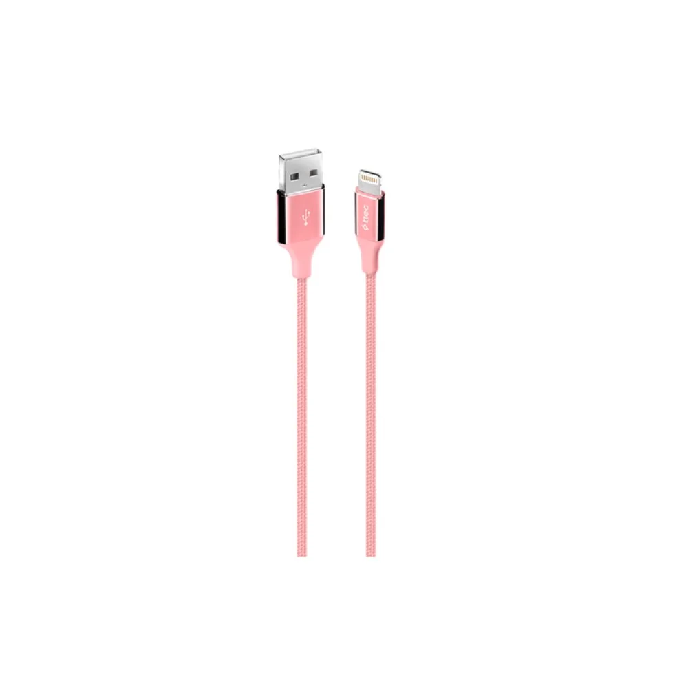 Ttec AlumiCable Extra Strong UsbA to Lightning Hızlı Data ve Fast Şarj Kablosu 120cm Pembe 2DK16RA